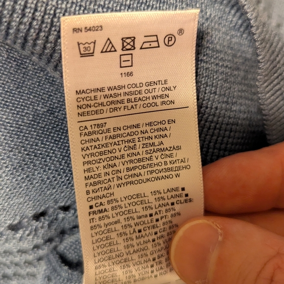 Athleta Pointelle Crewneck Sweater - Cottage Blue - Picture 7 of 7